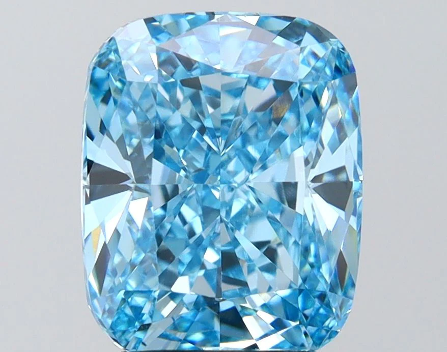 3.83 ct. Fancy Vivid Blue/VS1 Cushion Modified Lab Grown Diamond