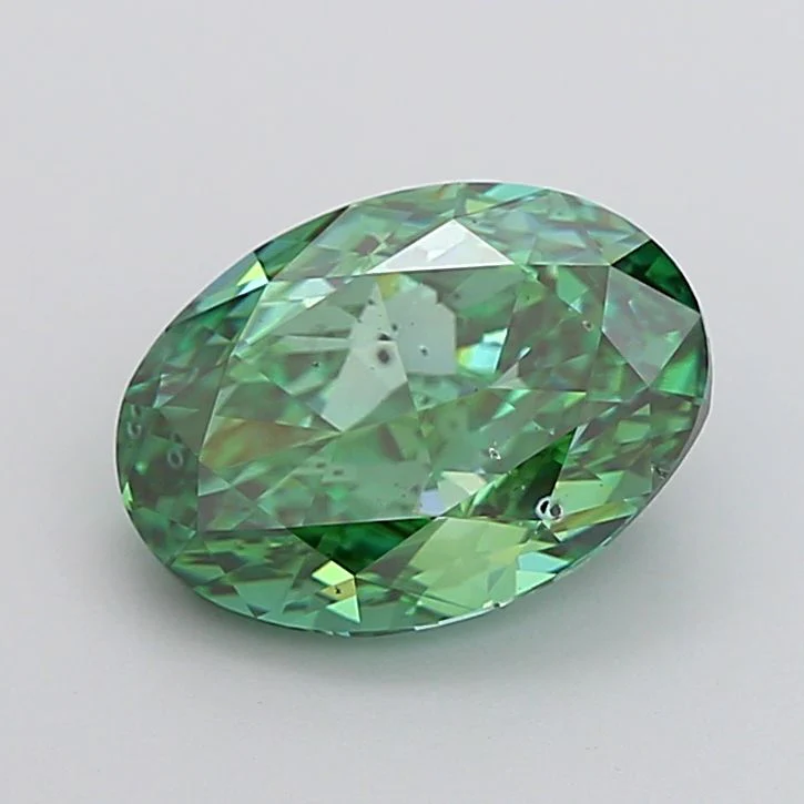 4.00 ct. Fancy Vivid Green/SI2 Oval Lab Grown Diamond
