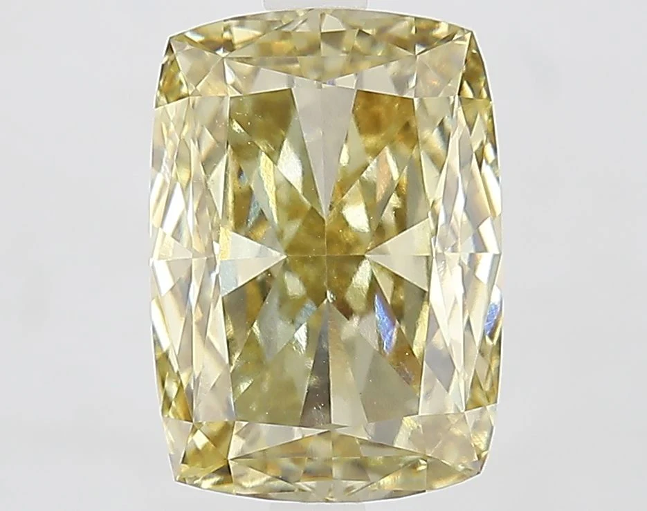 4.03 ct. Fancy Intense Yellow/VVS2 Cushion Modified Lab Grown Diamond