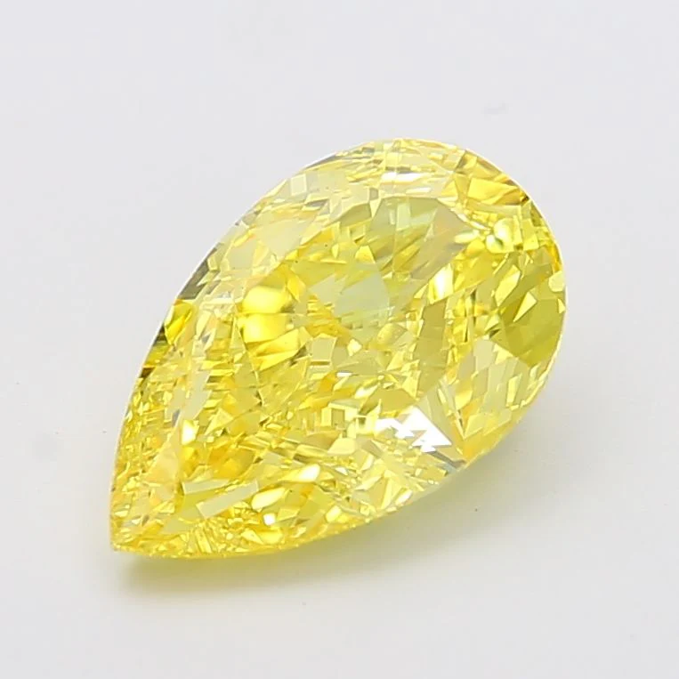 4.04 ct. Fancy Vivid Yellow/VS2 Pear Lab Grown Diamond