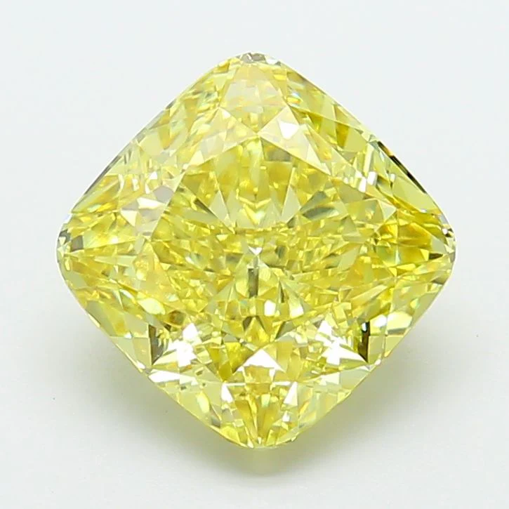 4.05 ct. Fancy Intense Yellow/VVS2 Cushion Modified Lab Grown Diamond