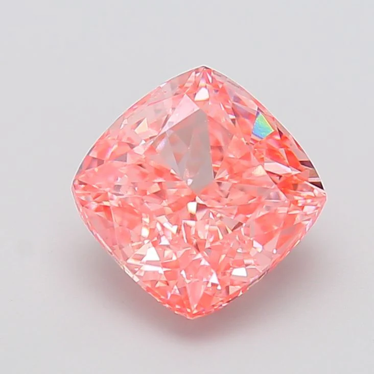 4.06 ct. Fancy Vivid Pink/VS2 Cushion Modified Lab Grown Diamond