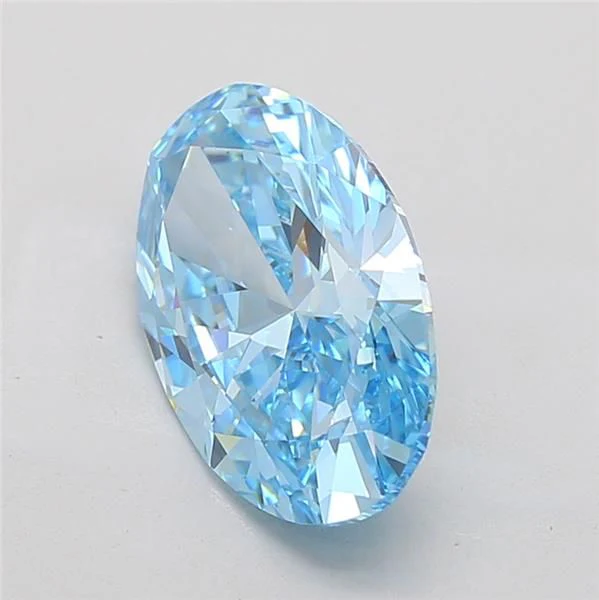 4.07 ct. Fancy Vivid Blue/VS1 Oval Lab Grown Diamond