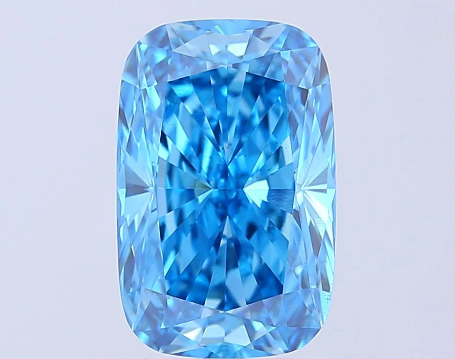 4.07 ct. Fancy Vivid Blue/VS2 Cushion Modified Lab Grown Diamond