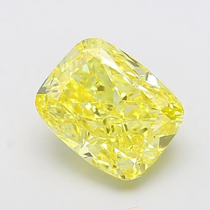 4.08 ct. Fancy Intense Yellow/VS1 Cushion Modified Lab Grown Diamond