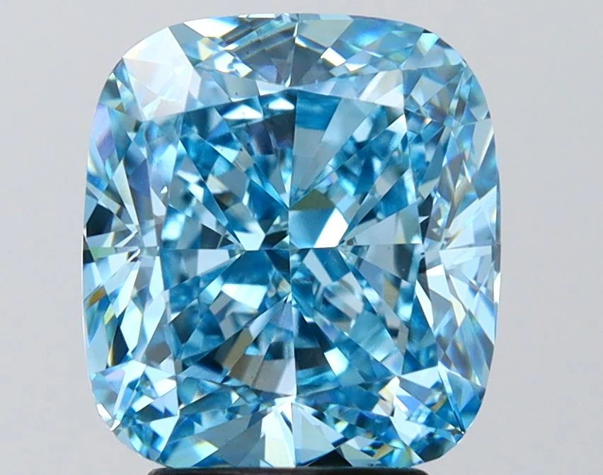 4.50 ct. Fancy Vivid Blue/VS1 Cushion Modified Lab Grown Diamond