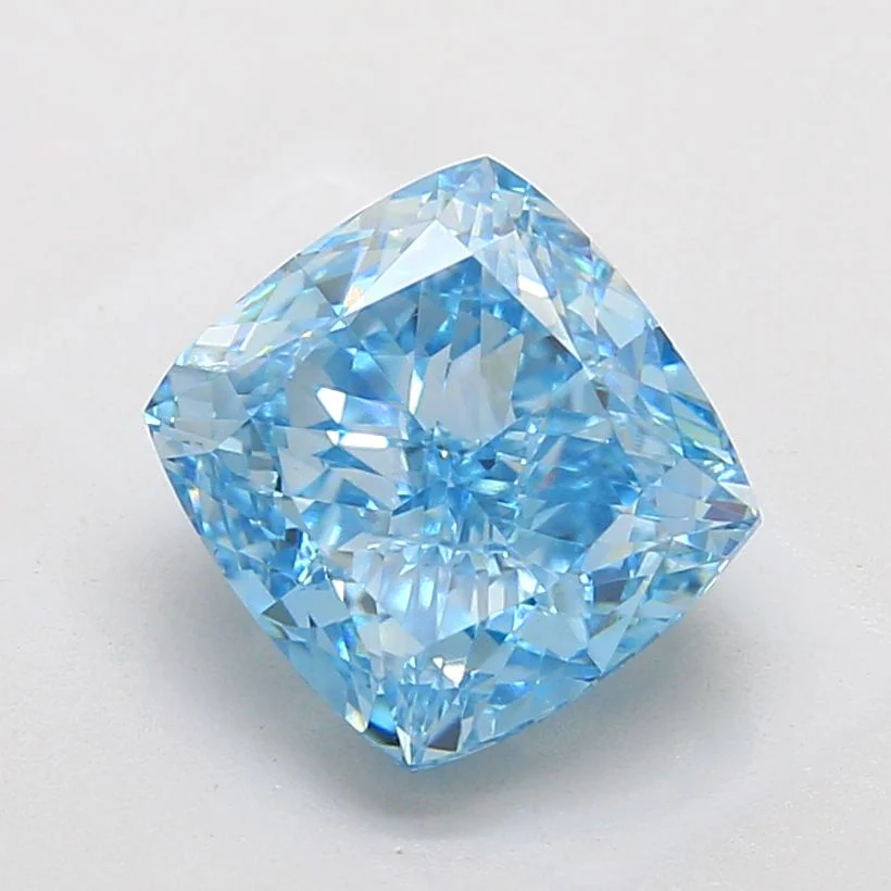 4.53 ct. Fancy Vivid Blue/VS1 Cushion Modified Lab Grown Diamond