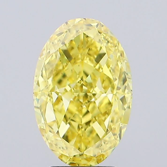 4.54 ct. Fancy Vivid Yellow/VS1 Oval Lab Grown Diamond