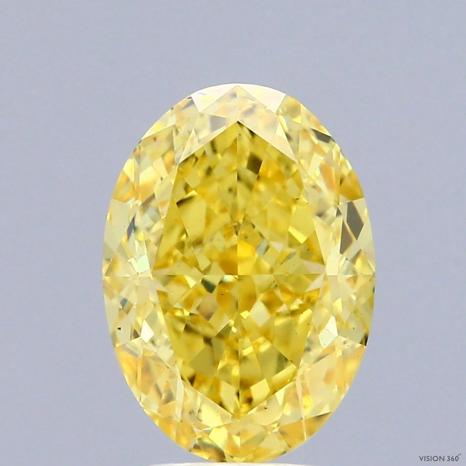 4.67 ct. Fancy Vivid Yellow/VS2 Oval Lab Grown Diamond