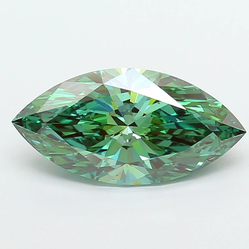 4.80 ct. Fancy Vivid Green/VVS2 Marquise Lab Grown Diamond