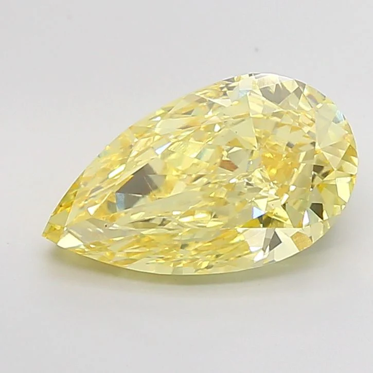 4.98 ct. Fancy Vivid Yellow/VS1 Pear Lab Grown Diamond