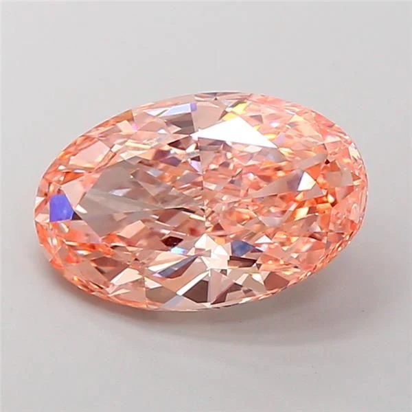 5.02 ct. Fancy Intense Pinkish Orange/VS1 Oval Lab Grown Diamond