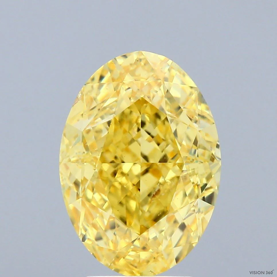 5.02 ct. Fancy Vivid Yellow/VS2 Oval Lab Grown Diamond