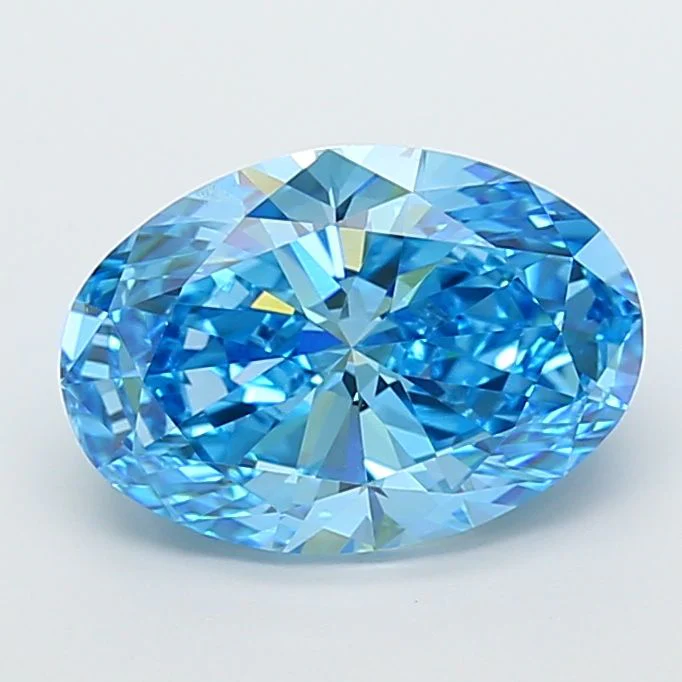 5.03 ct. Fancy Vivid Blue/VS1 Oval Lab Grown Diamond