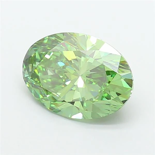 5.03 ct. Fancy Vivid Green/VVS2 Oval Lab Grown Diamond