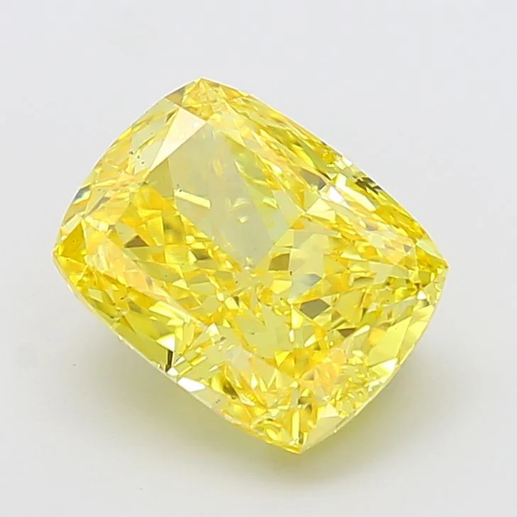 5.03 ct. Fancy Vivid Yellow/VS2 Cushion Modified Lab Grown Diamond