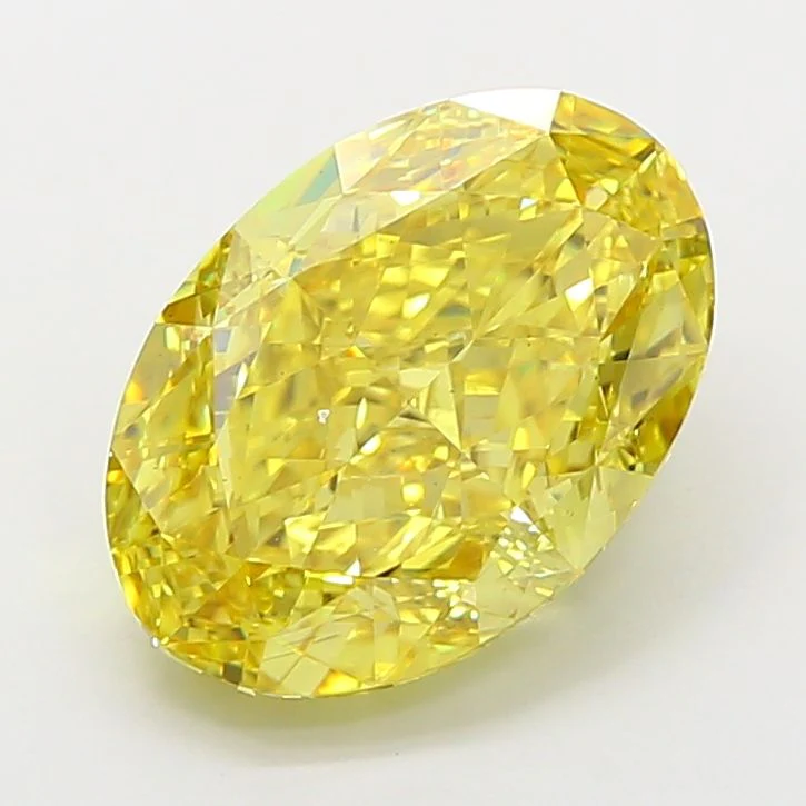 5.08 ct. Fancy Vivid Yellow/VS1 Oval Lab Grown Diamond