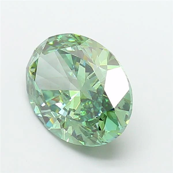 5.09 ct. Fancy Vivid Green/VS2 Oval Lab Grown Diamond