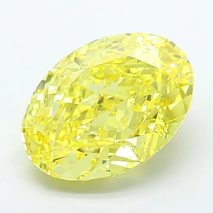 5.17 ct. Fancy Vivid Yellow/VS1 Oval Lab Grown Diamond