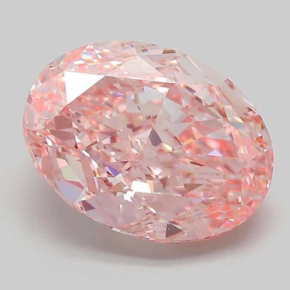 5.18 ct. Fancy Vivid Pink/VS1 Oval Lab Grown Diamond