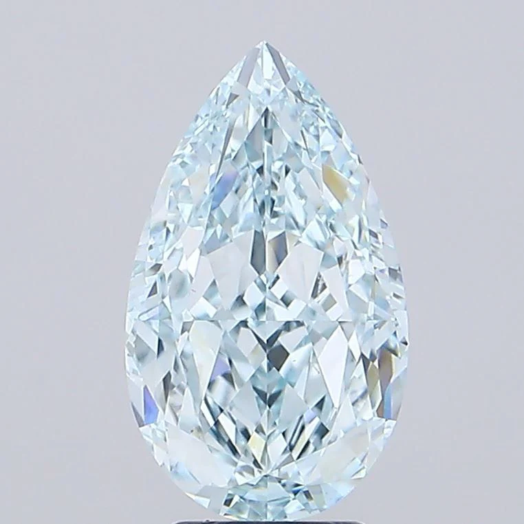 5.29 ct. Fancy Intense Greenish Blue/VVS2 Pear Lab Grown Diamond