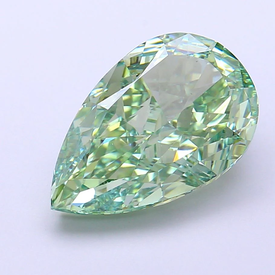 5.54 ct. Fancy Vivid Green/VS1 Pear Lab Grown Diamond