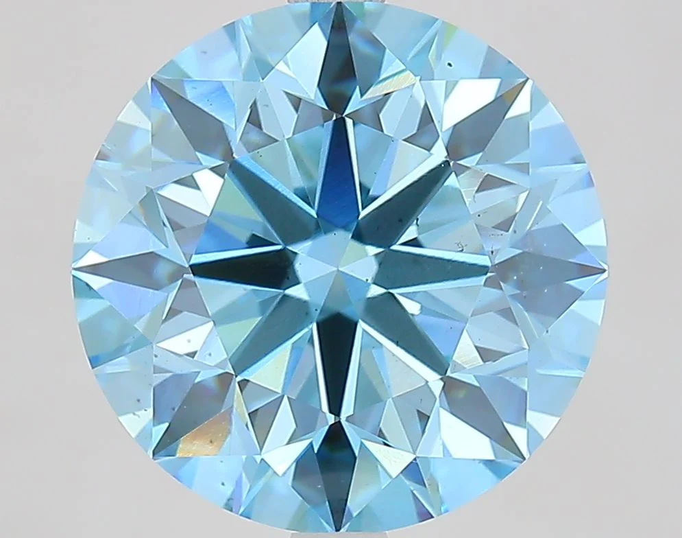 6.03 ct. Fancy Vivid Blue/VS2 Round Lab Grown Diamond