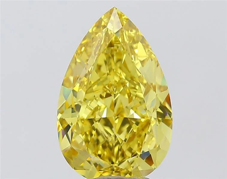 6.05 ct. Fancy Vivid Yellow/VVS2 Pear Lab Grown Diamond