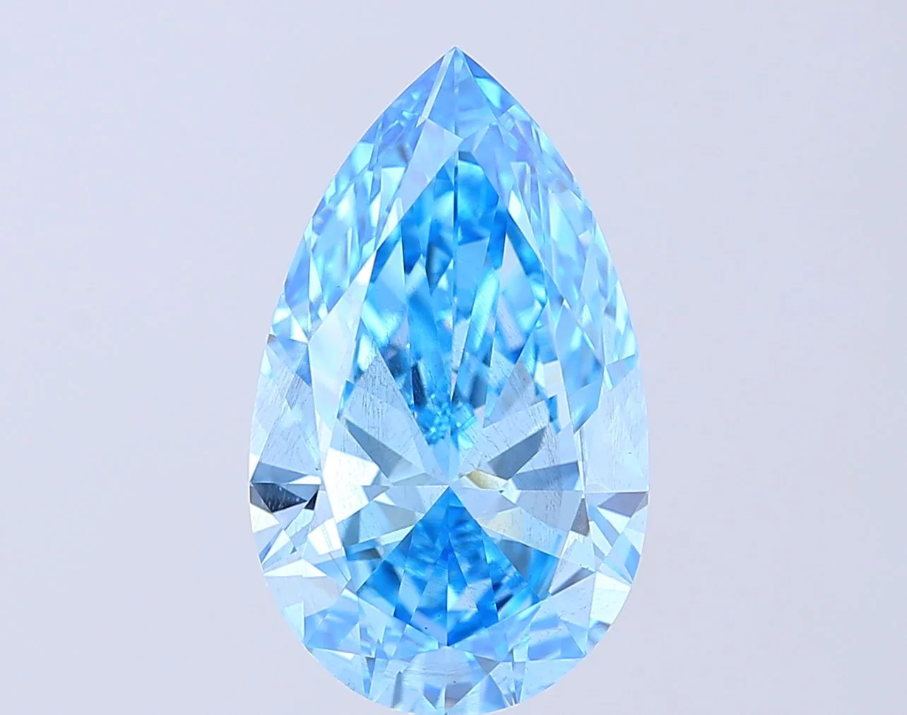 6.27 ct. Fancy Vivid Blue/SI1 Pear Lab Grown Diamond