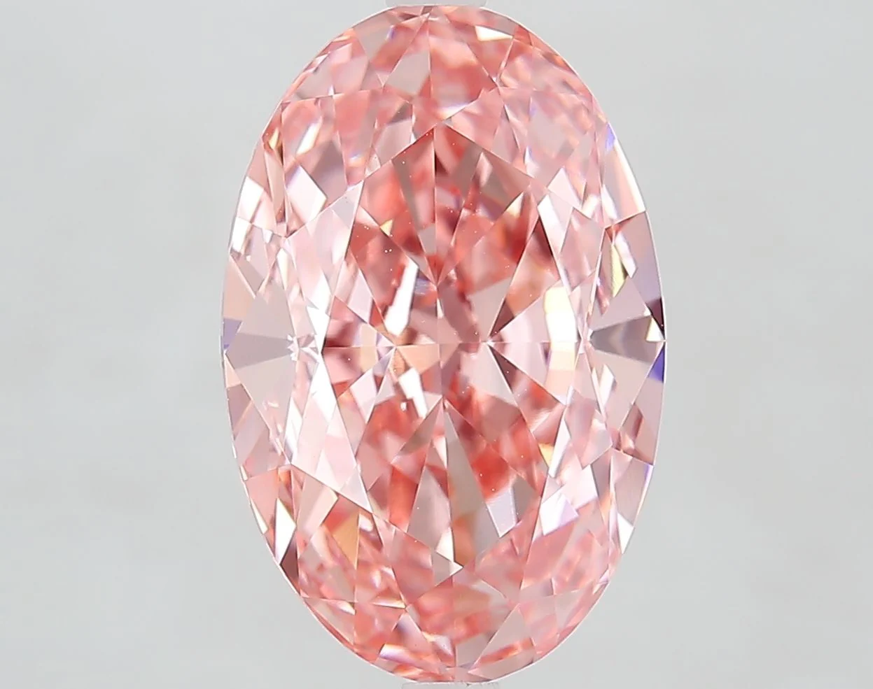 6.52 ct. Fancy Vivid Pink/VVS1 Oval Lab Grown Diamond