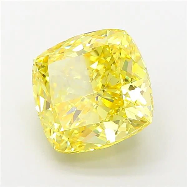 6.52 ct. Fancy Vivid Yellow/VS2 Cushion Modified Lab Grown Diamond