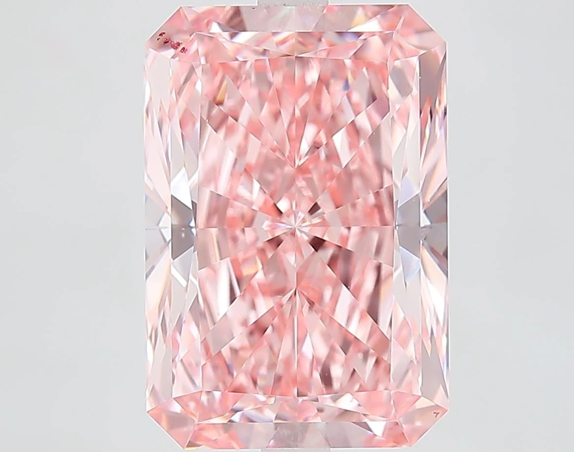6.64 ct. Fancy Vivid Pink/VVS2 Radiant Lab Grown Diamond