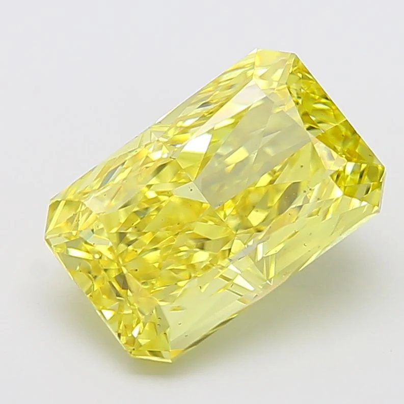 7.01 ct. Fancy Vivid Yellow/VS1 Radiant Lab Grown Diamond
