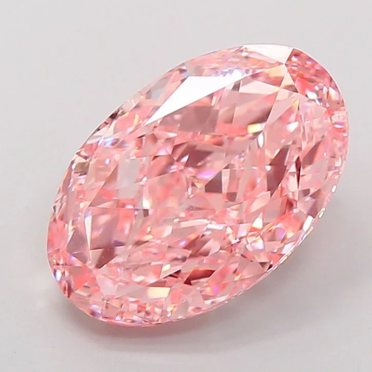 7.05 ct. Fancy Vivid Pink/VS1 Oval Lab Grown Diamond - Image 2