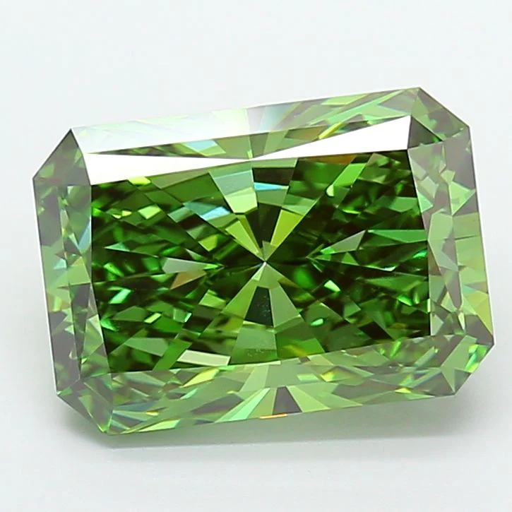 7.27 ct. Fancy Vivid Green/VVS2 Radiant Lab Grown Diamond - Image 2