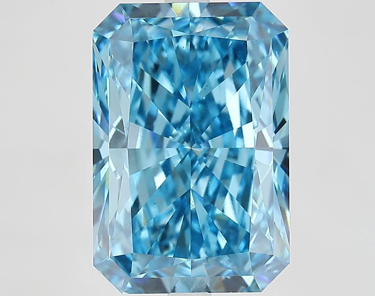 7.51 ct. Fancy Vivid Blue/VS1 Radiant Lab Grown Diamond