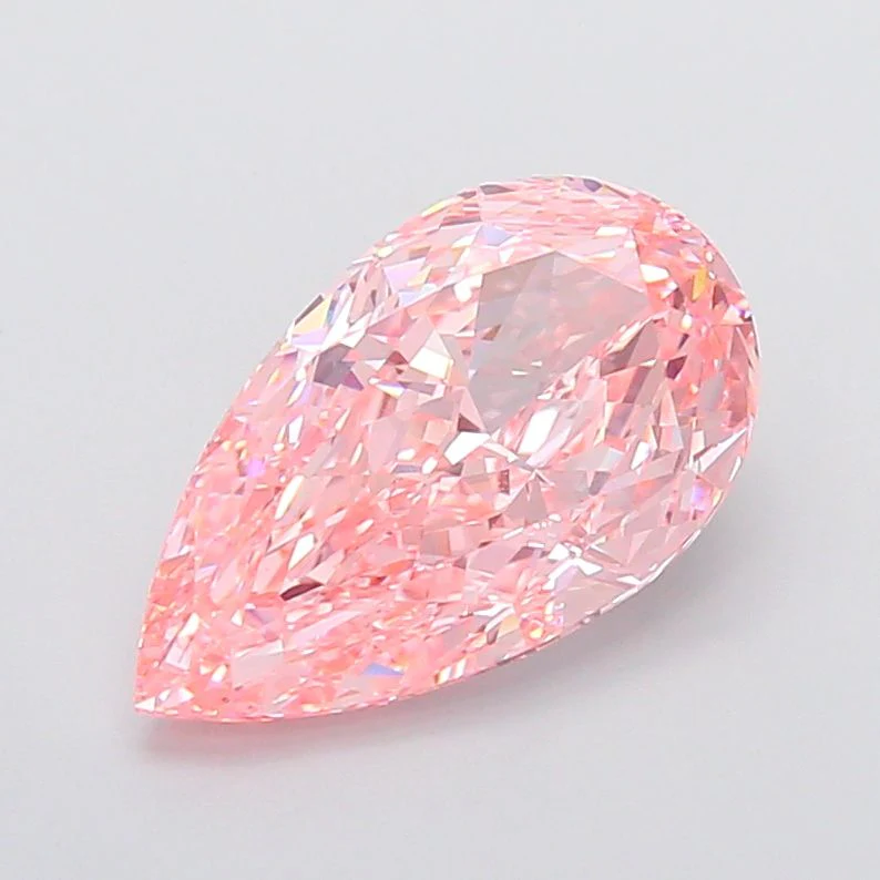 7.56 ct. Fancy Vivid Pink/VVS2 Pear Lab Grown Diamond