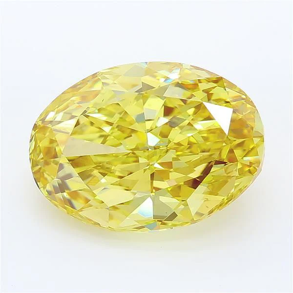 7.58 ct. Fancy Vivid Yellow/VVS2 Oval Lab Grown Diamond