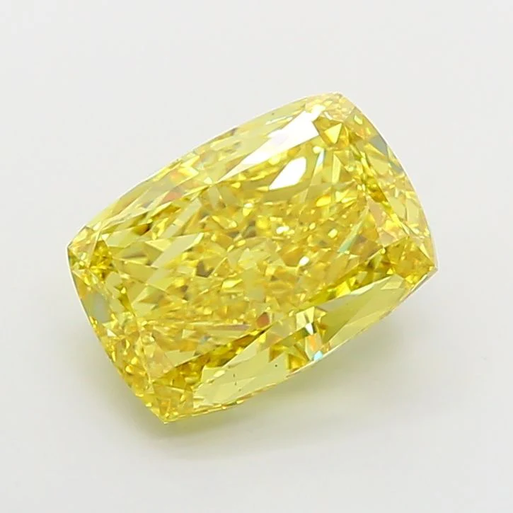 8.01 ct. Fancy Vivid Yellow/VS1 Cushion Modified Lab Grown Diamond