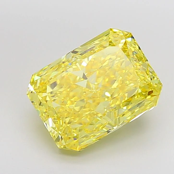 8.04 ct. Fancy Vivid Yellow/VS2 Radiant Lab Grown Diamond