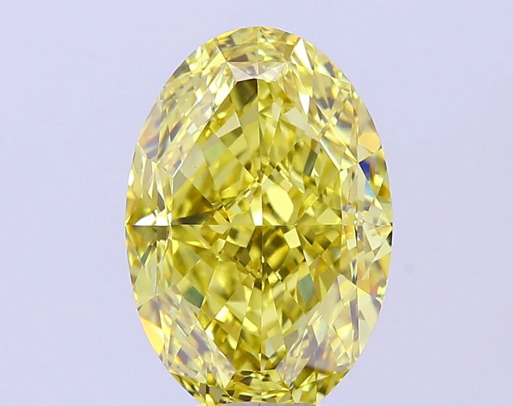 8.56 ct. Fancy Vivid Yellow/VVS2 Oval Lab Grown Diamond