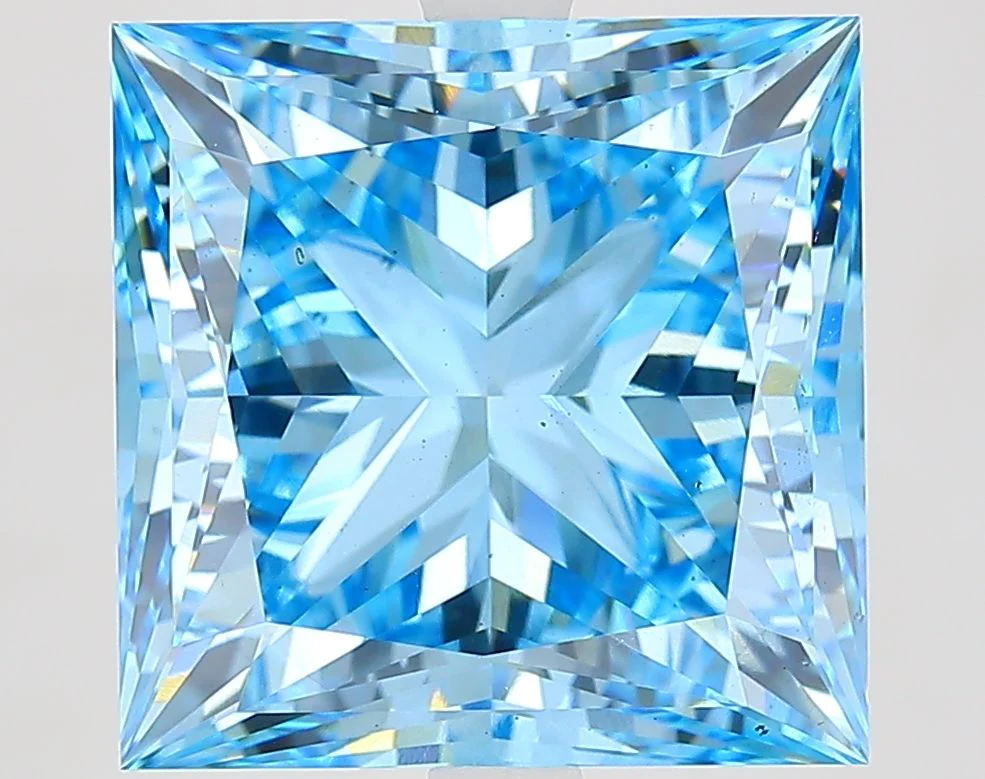 9.02 ct. Fancy Vivid Blue/VS1 Princess Lab Grown Diamond