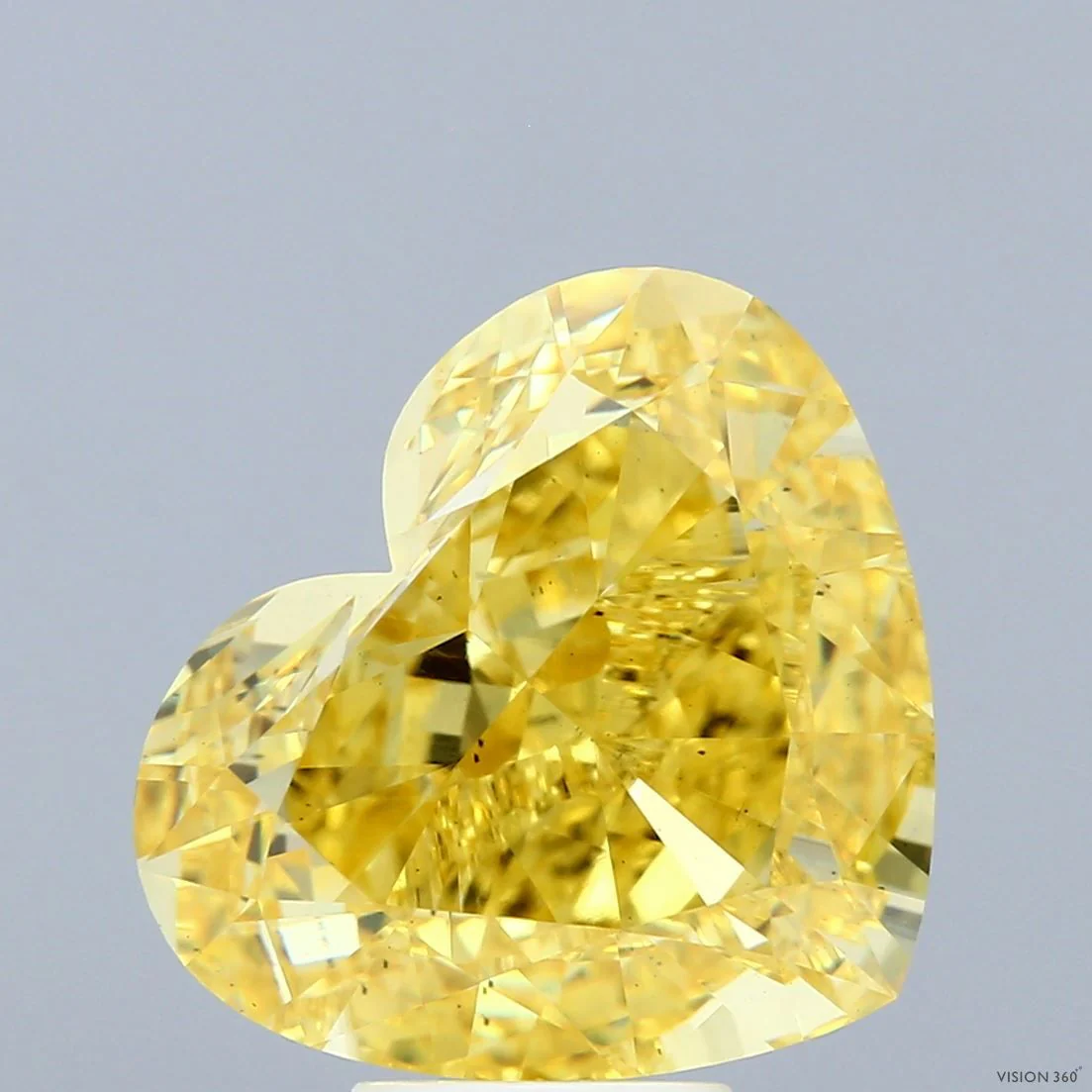 9.03 ct. Fancy Vivid Yellow/VS2 Heart Lab Grown Diamond