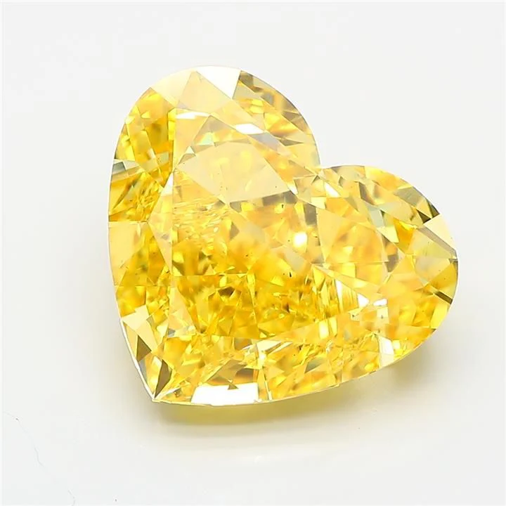 9.63 ct. Fancy Vivid Yellow/VS2 Heart Lab Grown Diamond